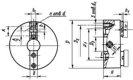 ГОСТ 14903-69 Патроны самоцентрирующие двухкулачковые. Основные размеры (с Изменениями N 1, 2)