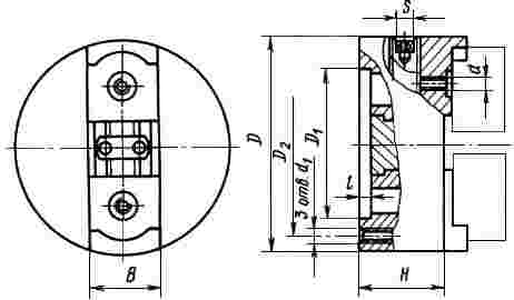 ГОСТ 14903-69 Патроны самоцентрирующие двухкулачковые. Основные размеры (с Изменениями N 1, 2)