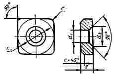 ГОСТ 19076-80 Пластины опорные сменные многогранные твердосплавные квадратной формы. Конструкция и размеры (с Изменениями N 1, 2)